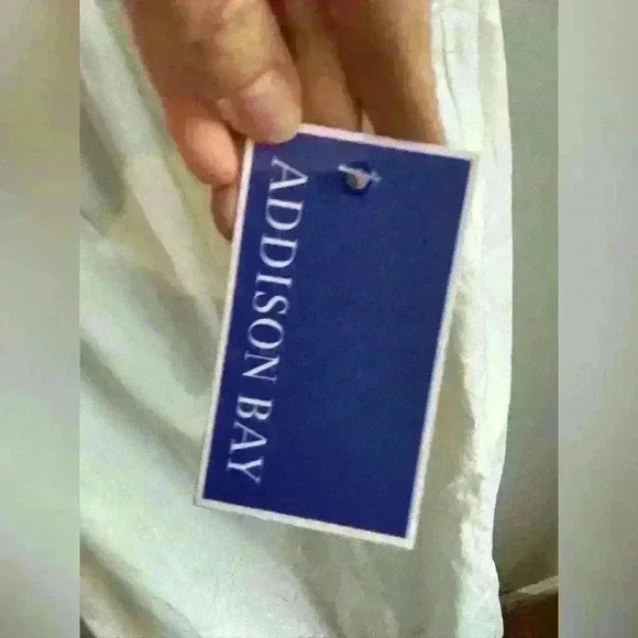 NWT Addison Bay White/Blue 100% Cotton Poplin Maxi Dress Women's Size Large - Picture 4 of 5